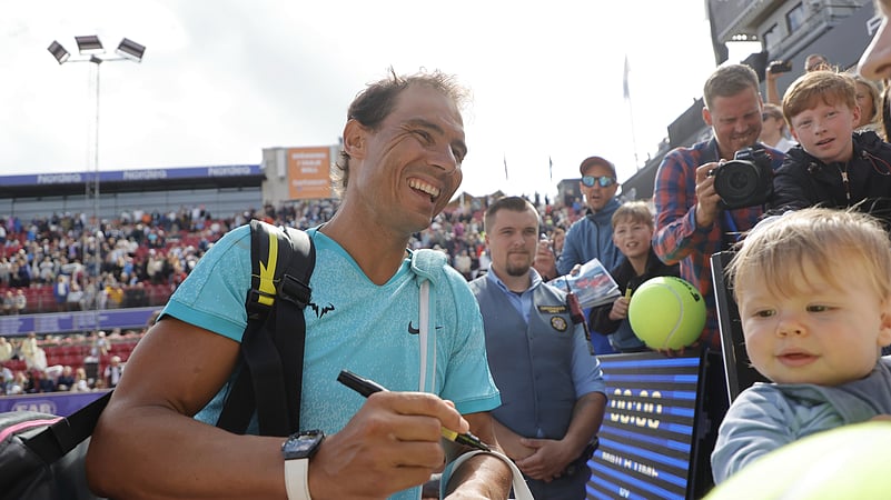 Rafael Nadal at Swedish Open 2024 AP Photo